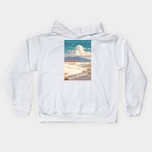 White Sands National Park Travel Poster Kids Hoodie